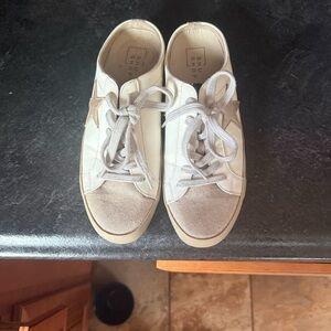 ShuShop Women's Sneakers in White and Tan